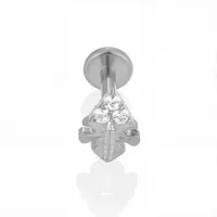1 Piece Titanium Alloy Casual Sexy Commute Alien Crown Flower Zircon 18K Gold Plated Plating Hollow Out Lip Rings Ear Cartilage Rings & Studs Nose Rings & Studs sku image 11