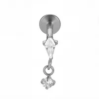 1 Piece Titanium Alloy Casual Sexy Commute Alien Crown Flower Zircon 18K Gold Plated Plating Hollow Out Lip Rings Ear Cartilage Rings & Studs Nose Rings & Studs sku image 6