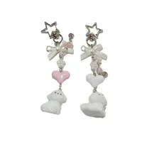 Cute Resin Animal Heart Shape Bow Knot Unisex Bag Pendant Keychain main image 2