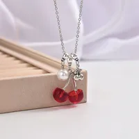 Cereza Elegante Estilo Moderno Aleación Aleación De Zinc Collar Colgante Venta Al Por Mayor main image 4