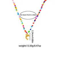 Heart Shape Bow Knot Cute Modern Style 304 Stainless Steel Resin Seed Bead Pendant Necklace Wholesale main image 2