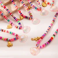 Starfish Conch Hippocampus Cute Modern Style 304 Stainless Steel Soft Clay Pendant Necklace Wholesale main image 1