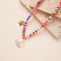 Starfish Conch Hippocampus Cute Modern Style 304 Stainless Steel Soft Clay Pendant Necklace Wholesale sku image 6