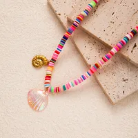 Starfish Conch Hippocampus Cute Modern Style 304 Stainless Steel Soft Clay Pendant Necklace Wholesale sku image 4
