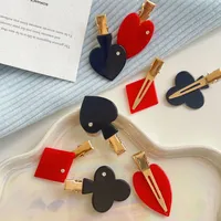 Women's Geometric Poker IG Style Sweet Acetic Acid Sheets Hair Clip main image 1
