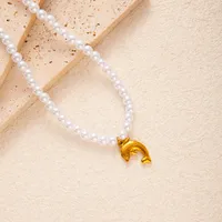Starfish Conch Hippocampus Marine Style Modern Style Artificial Pearl Zinc Alloy Pendant Necklace Wholesale sku image 6