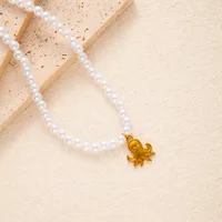 Starfish Conch Hippocampus Marine Style Modern Style Artificial Pearl Zinc Alloy Pendant Necklace Wholesale sku image 4