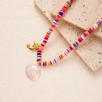 Starfish Conch Hippocampus Cute Modern Style 304 Stainless Steel Soft Clay Pendant Necklace Wholesale main image 5