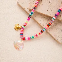 Starfish Conch Hippocampus Cute Modern Style 304 Stainless Steel Soft Clay Pendant Necklace Wholesale sku image 5