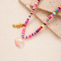 Starfish Conch Hippocampus Cute Modern Style 304 Stainless Steel Soft Clay Pendant Necklace Wholesale sku image 3