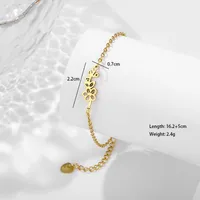 Pétalo Loto Crisantemo Elegante Lindo Señora Acero Inoxidable 201 Pulsera Al Mayoreo main image 5