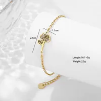 Pétale Lotus Chrysanthème Élégant Mignon Femme Acier Inoxydable 201 Bracelets En Masse main image 4