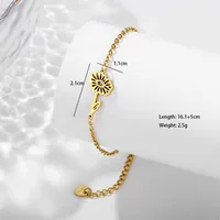 Pétalo Loto Crisantemo Elegante Lindo Señora Acero Inoxidable 201 Pulsera Al Mayoreo main image 3