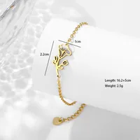 Petal Lotus Chrysanthemum Elegant Cute Lady 201 Stainless Steel Bracelets In Bulk main image 9