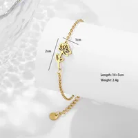 Pétale Lotus Chrysanthème Élégant Mignon Femme Acier Inoxydable 201 Bracelets En Masse main image 10