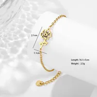 Petal Lotus Chrysanthemum Elegant Cute Lady 201 Stainless Steel Bracelets In Bulk sku image 10