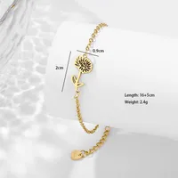 Petal Lotus Chrysanthemum Elegant Cute Lady 201 Stainless Steel Bracelets In Bulk sku image 11