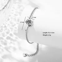 Petal Lotus Chrysanthemum Cute Bohemian Simple Style 201 Stainless Steel Bracelets In Bulk main image 4