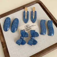 Femmes Géométrique Noeud D'Arc Style IG Mignon Feuilles D'acétate Pince À Cheveux main image 1