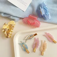 Femmes Ailes Style IG Sucré Feuilles D'acétate Pince À Cheveux Griffes De Cheveux main image 2