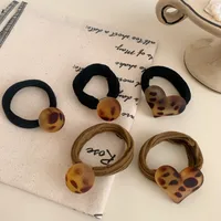 Women's Heart Shape Leopard Streetwear Cloth Hair Tie Headwear main image 4