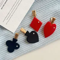 Women's Geometric Poker IG Style Sweet Acetic Acid Sheets Hair Clip main image 4