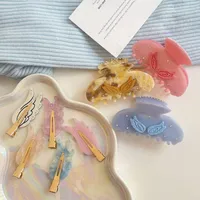 Femmes Ailes Style IG Sucré Feuilles D'acétate Pince À Cheveux Griffes De Cheveux main image 3
