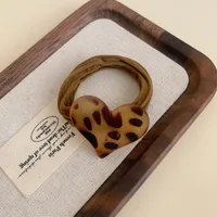 Women's Heart Shape Leopard Streetwear Cloth Hair Tie Headwear sku image 1