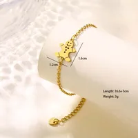 Paw Print Bell Snowman Cute Hip-Hop Simple Style 201 Stainless Steel Bracelets In Bulk main image 6
