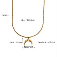 Moon Elegant Lady 304 Stainless Steel 18K Gold Plated Pendant Necklace Lobster Trigger Clasp Closure main image 2