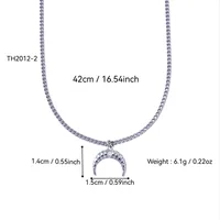 Moon Elegant Lady 304 Stainless Steel 18K Gold Plated Pendant Necklace Lobster Trigger Clasp Closure main image 7