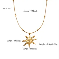 Sun Elegant Lady 304 Stainless Steel 18K Gold Plated Pendant Necklace Lobster Trigger Clasp Closure sku image 2