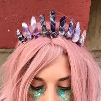 Femmes Géométrique Couleur Unie Rétro Pastorale Alliage Gemme Bande De Cheveux main image 3