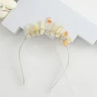 Femmes Géométrique Couleur Unie Rétro Pastorale Alliage Gemme Bande De Cheveux main image 5