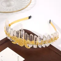 Women's Solid Color Retro Pastoral Alloy Gem Hair Band main image 3