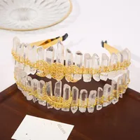 Women's Solid Color Retro Pastoral Alloy Gem Hair Band main image 1