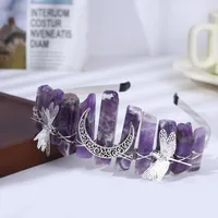 Women's Insect Moon Solid Color Classical Pastoral Artistic Gem Iron Hair Band main image 7