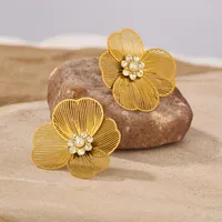 1 Paire Couleur Unie Style Simple Acier Inoxydable 304 Plaqué Or 18K Strass Artificiels Placage Incruster Boucles D'Oreilles main image 5