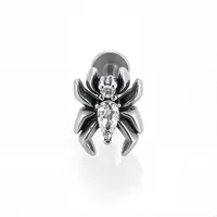 1 Pièce Alliage De Titane Décontractée Style Simple Commuer Traverser Araignée Oiseau Zircon Polissage Anneaux À Lèvres Boucles D'Oreilles Cartilage Anneaux De Nez main image 4