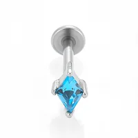 1 Piece Titanium Alloy Casual Simple Style Commute Cross Spider Bird Zircon Polishing Lip Rings Ear Cartilage Rings & Studs Nose Rings & Studs sku image 4