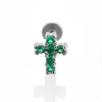 1 Piece Titanium Alloy Casual Simple Style Commute Cross Spider Bird Zircon Polishing Lip Rings Ear Cartilage Rings & Studs Nose Rings & Studs sku image 10