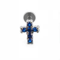 1 Piece Titanium Alloy Casual Simple Style Commute Cross Spider Bird Zircon Polishing Lip Rings Ear Cartilage Rings & Studs Nose Rings & Studs sku image 12