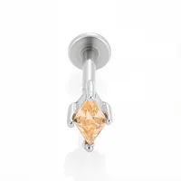 1 Piece Titanium Alloy Casual Simple Style Commute Cross Spider Bird Zircon Polishing Lip Rings Ear Cartilage Rings & Studs Nose Rings & Studs sku image 5