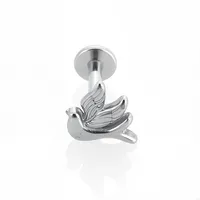 1 Piece Titanium Alloy Casual Simple Style Commute Cross Spider Bird Zircon Polishing Lip Rings Ear Cartilage Rings & Studs Nose Rings & Studs sku image 2