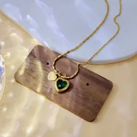 Pentacle Forme De Cœur Style IG Femme Style Simple Acier Inoxydable 304 Plaqué Or 18K Collier Fermeture À Boucle De Type Homard main image 4