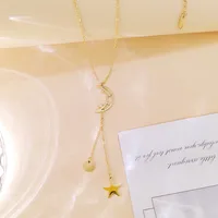 Pentacle Forme De Cœur Style IG Femme Style Simple Acier Inoxydable 304 Plaqué Or 18K Collier Fermeture À Boucle De Type Homard main image 3