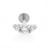 1 Piece 316L Stainless Steel  Casual Nordic Style Simple Style Animal Gesture Butterfly Zircon 18K Gold Plated Polishing Plating Hollow Out Lip Rings Ear Cartilage Rings & Studs Nose Rings & Studs sku image 11