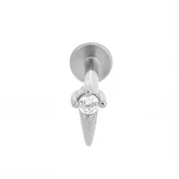 1 Piece 316L Stainless Steel  Casual Nordic Style Simple Style Animal Gesture Butterfly Zircon 18K Gold Plated Polishing Plating Hollow Out Lip Rings Ear Cartilage Rings & Studs Nose Rings & Studs sku image 5