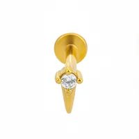 1 Piece 316L Stainless Steel  Casual Nordic Style Simple Style Animal Gesture Butterfly Zircon 18K Gold Plated Polishing Plating Hollow Out Lip Rings Ear Cartilage Rings & Studs Nose Rings & Studs sku image 10