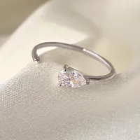 Water Droplets 925 Sterling Silver 18K Gold Plated White Gold Plated Open Rings main image 3